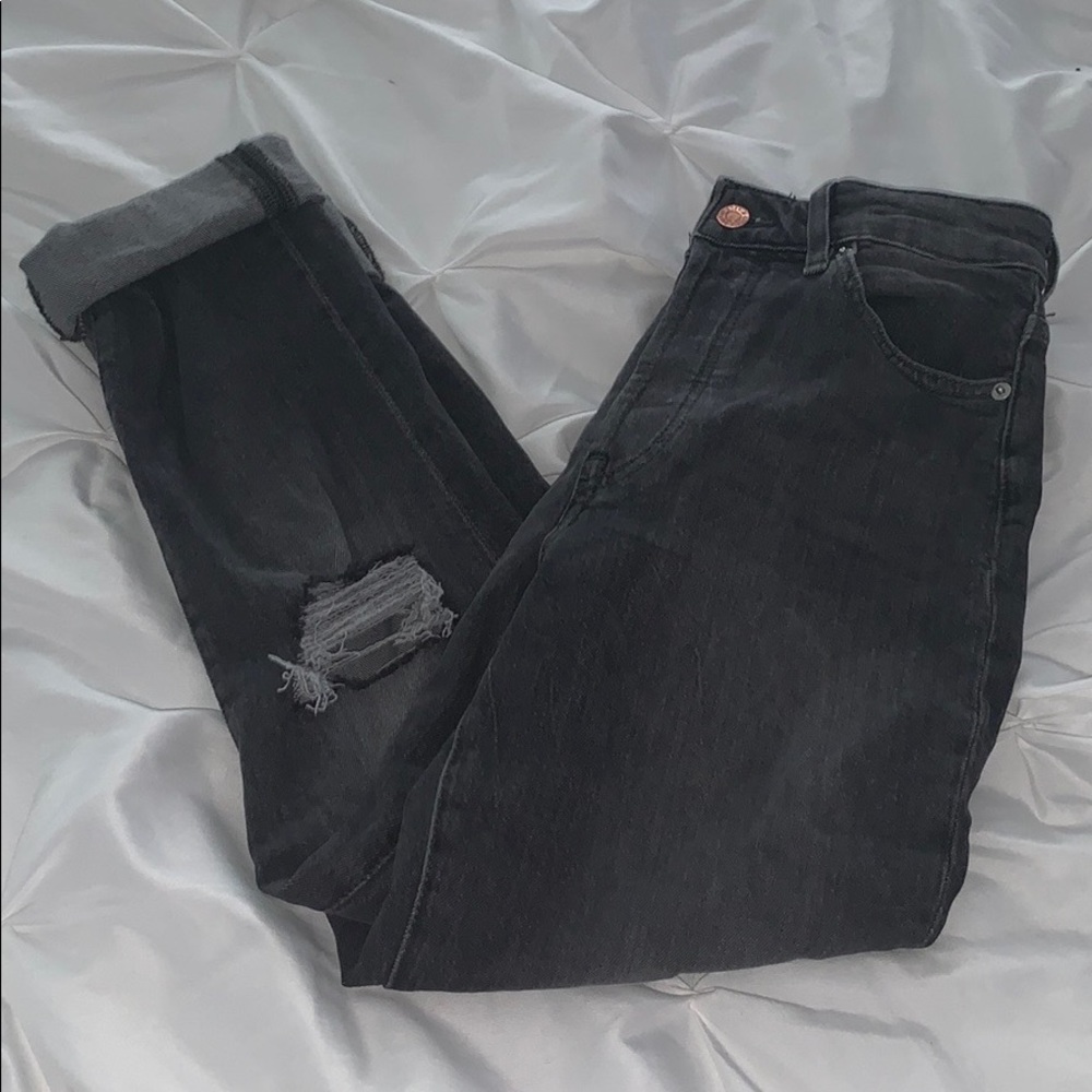 Black High Rise Mom Jeans